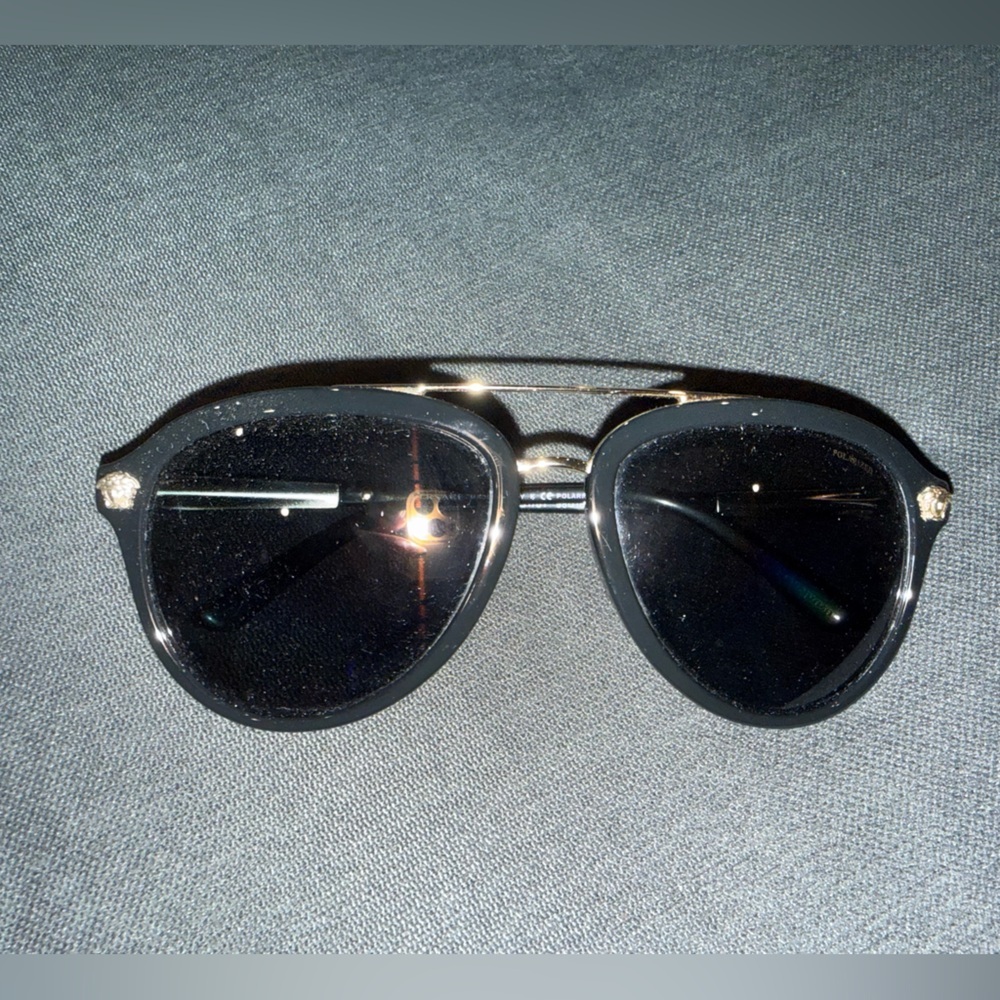 Black Sunglasses with Gold Accent - Picture 1 of 2